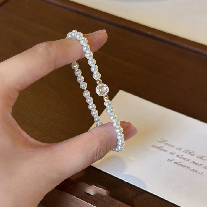 Wholesale Pearl sterling silver bracelet for women, light luxury, niche, high-end feel bracelet