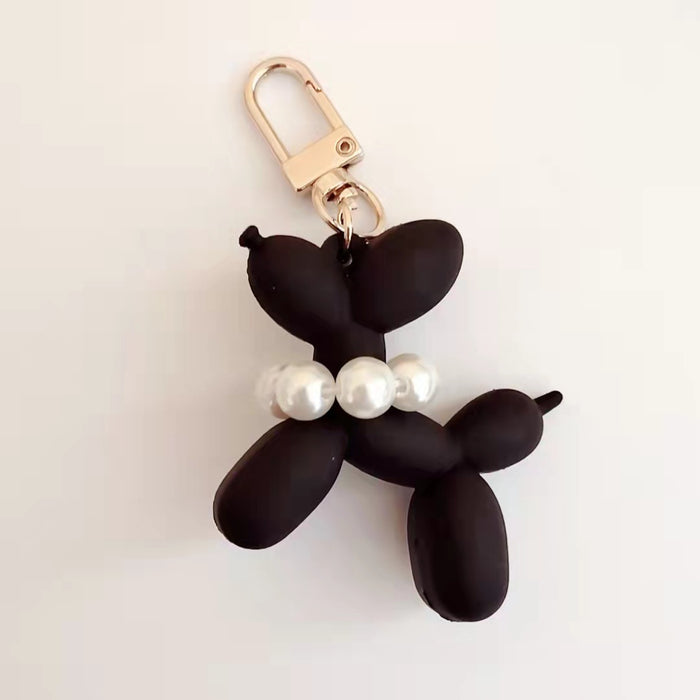 Wholesale  Pearl puppy car key chain pendant cute cartoon balloon dog bag decoration