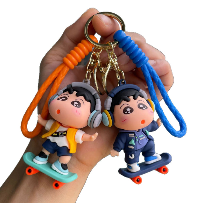 Wholesale 2pcs Cute Crayon Roller Skating Keychain