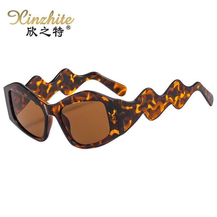 Wholesale Cat Eye PC Frame Wavy Leg Sunglasses JDC-SG-XZT013