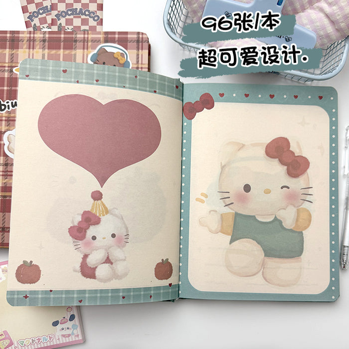 Wholesale Green Plaid Cat Notebook Cute Cartoon Book Student' s Journa