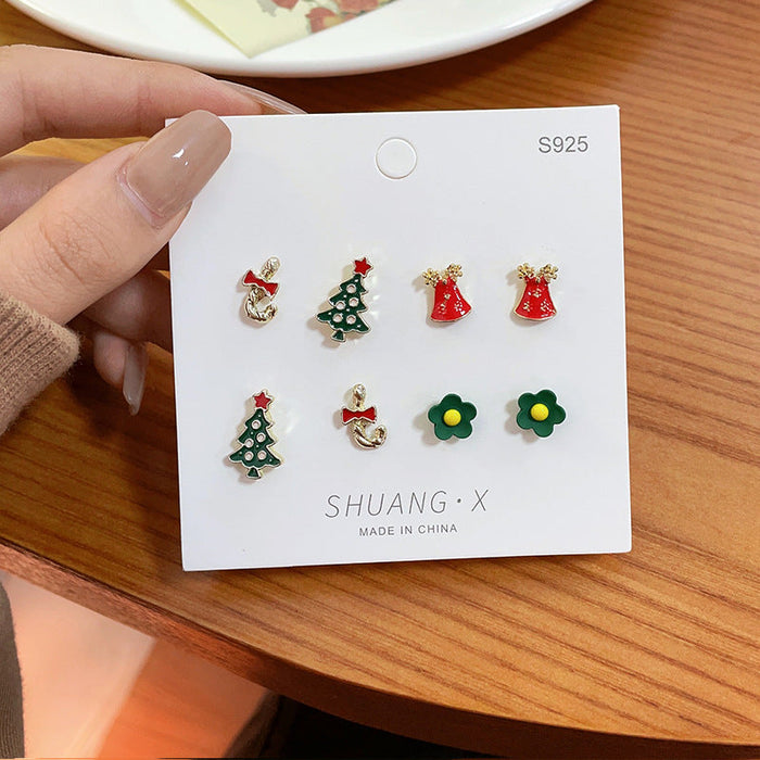 Wholesale Alloy Earrings Christmas Snowflake Elk Set JDC-ES-shuangx004