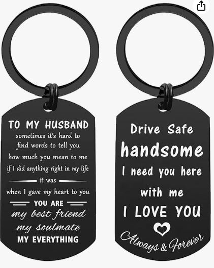 Wholesale Father's Day keychain stainless steel electroplating laser marking engraving