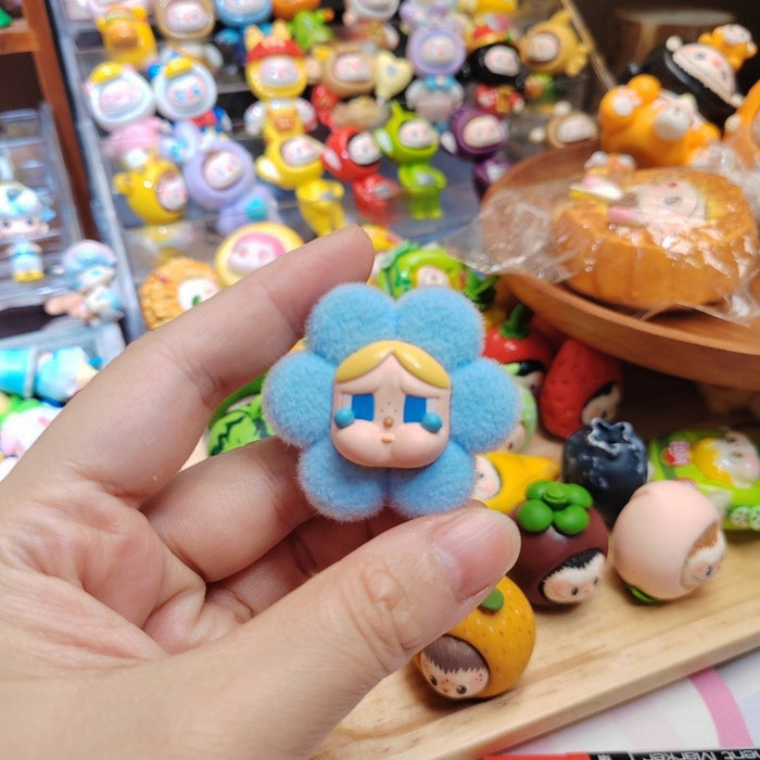 Wholesale Cartoon cute flocked PVC keychain toy