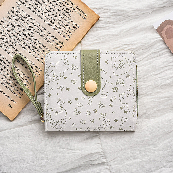 Wholesale Cartoon Folding Zipper Coin Purse Card Holder Wallet All-In-One
