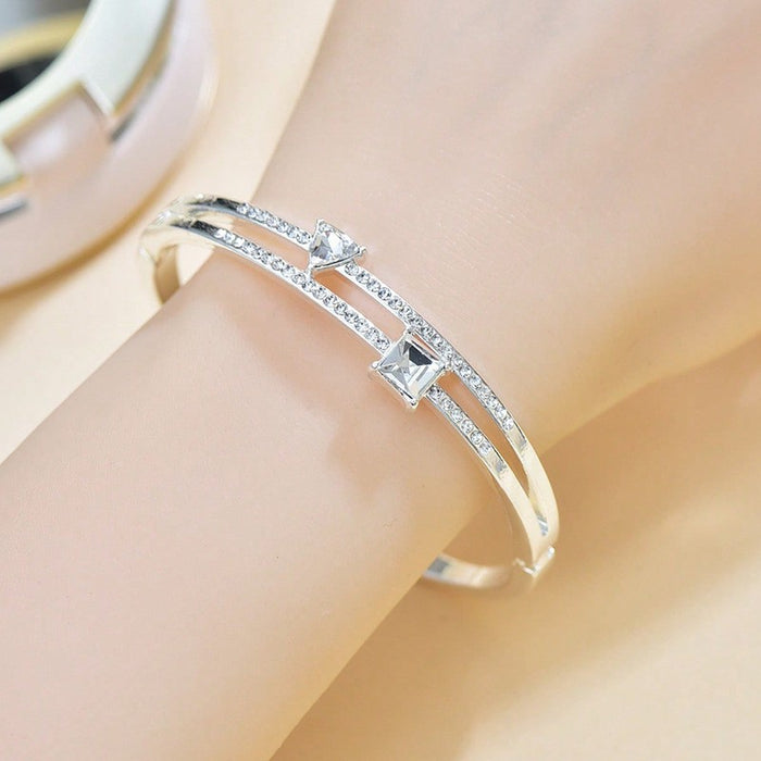 Wholesale Geometric Square Diamond Inlaid Bracelet Jewelry Bracelet Simple Jewelry