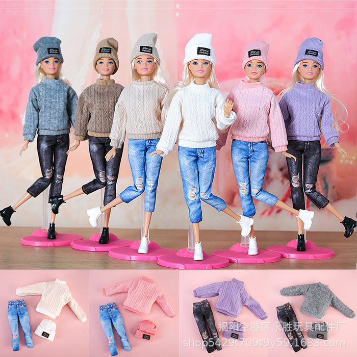 Wholesale Doll dress fashion wool sweater hat pants