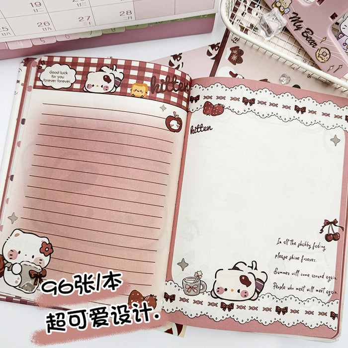 Wholesale 5pcs Cat  Color Page Notebook Hand Ledger Hard Cover Notepad