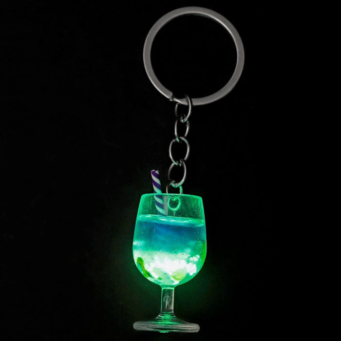 Wholesale Luminous Plastic Simulated Fruit Lemon Slice Goblet Keychain JDC-KC-RongRui049