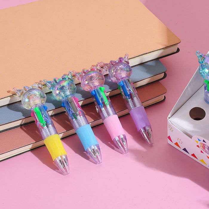 Wholesale Cute Cartoon 4-Color Push Ballpoint Pen