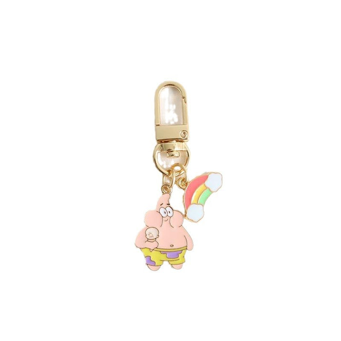 Wholesale  Cartoon Sponge Baby  keychain key ring men and women couple pendant bag ornaments