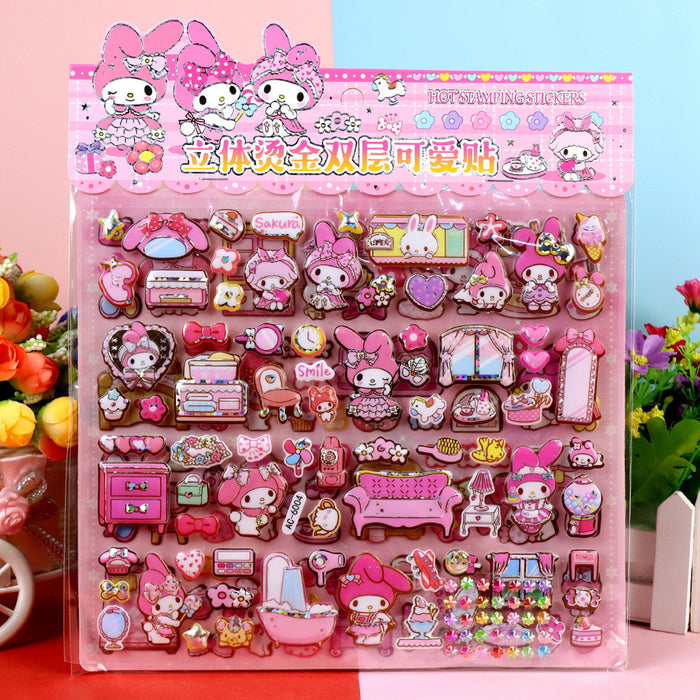 Wholesale cartoon double-layer three-dimensional library  home stickers three-dimensional large bubble stickers