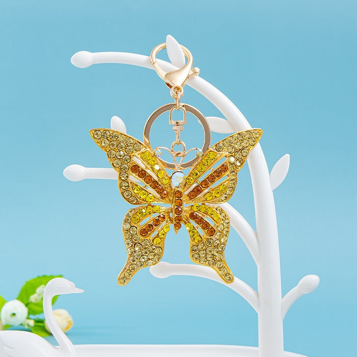 Wholesale Rhinestone Metal Butterfly Keychain JDC-KC-HongT001