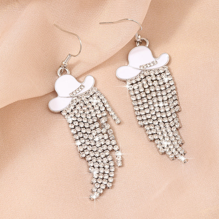 Wholesale Western boots earrings diamond pendant earrings
