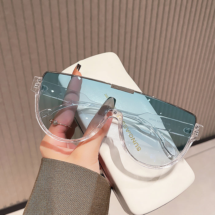 Wholesale Fashionable large frame integrated lens sunglasses, sunglasses trend