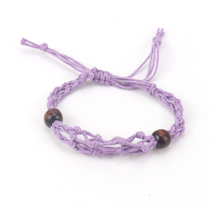 Wholesale Hand-woven Net Bag Bracelet with Adjustable Bracelet JDC-BT-HXu002