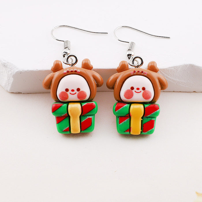 Wholesale Cute Cartoon Christmas Resin Earrings JDC-ES-Dagou001