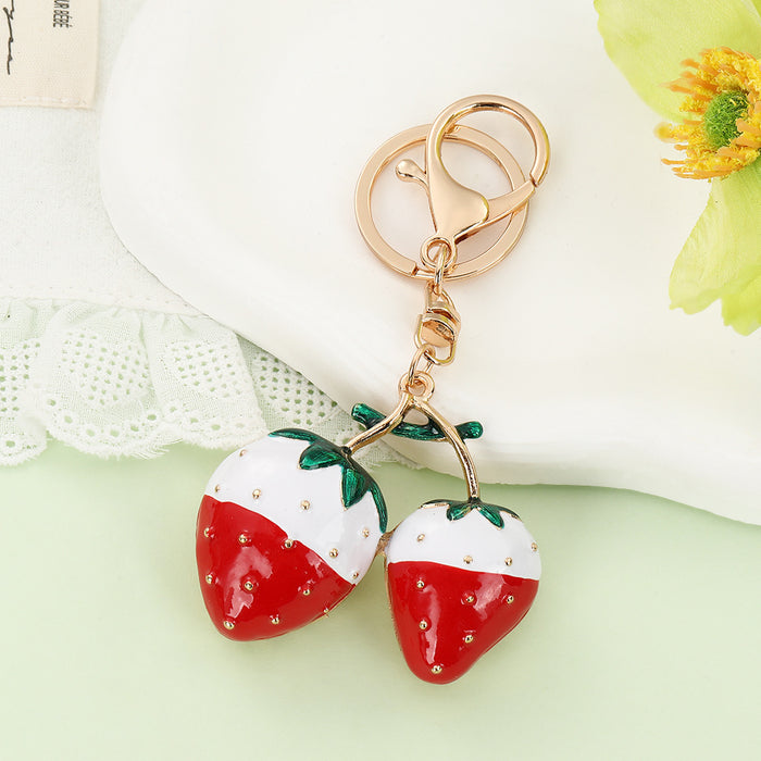 Wholesale Fruit Shaped Metal Keychain Decorative Bag Charm MOQ≥2