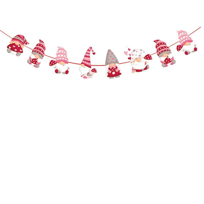 Wholesale Christmas Decorations Christmas Pull Flag Hanging Flag Holiday Banner Party Decoration Paper Cartoon Christmas Pull Flower String Flag