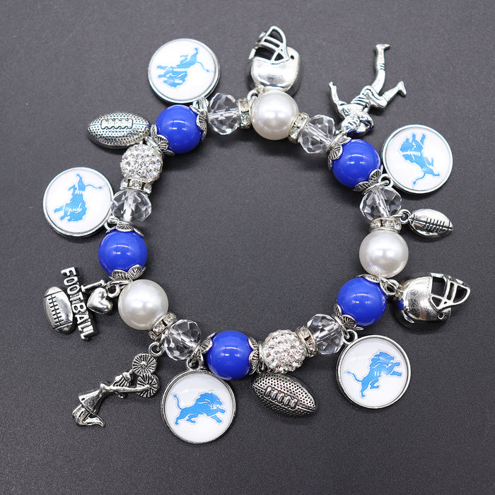 Wholesale Soccer Team Stretch Beaded Bracelet Unisex Steelers Saints