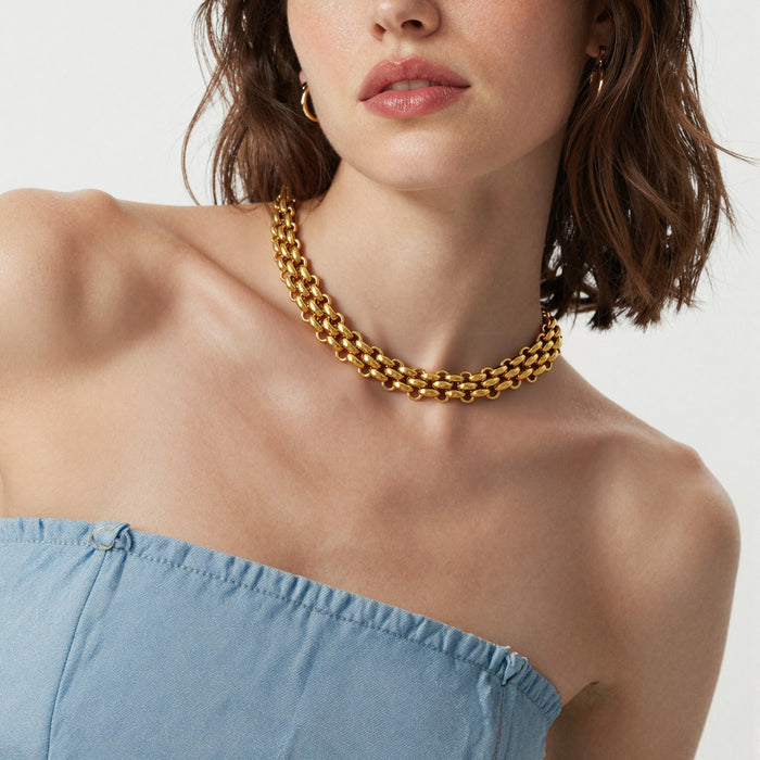 Wholesale OT buckle bracelet and necklace with thickened stainless steel chain