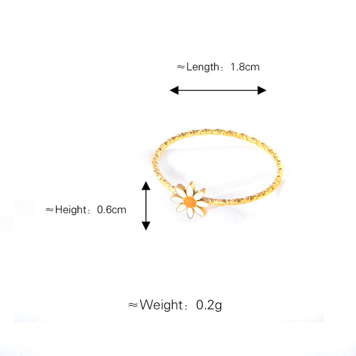 Wholesale  niche  flower titanium steel new ins simple small fresh women' s ring
