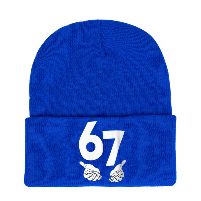 Wholesale Letter pattern knitted hat wool hat warm hat