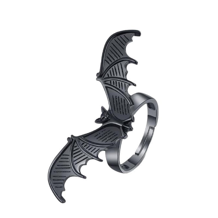 Wholesale New Retro Personalized Open Mouth Bat DIY Jewelry Men's and Women's Rings