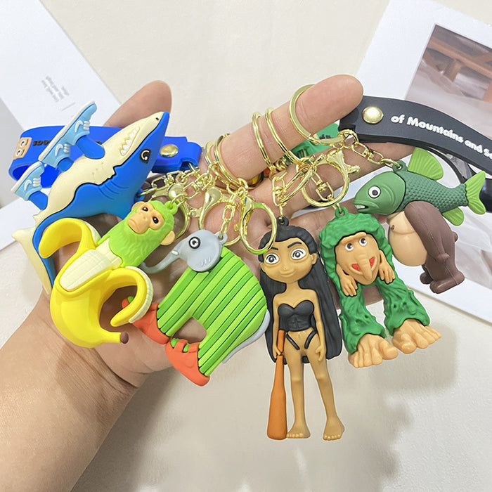 Wholesale Wooden Stick Man Bigfoot Tree Shark Doll Pendant