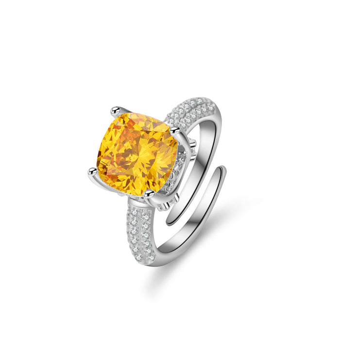 Wholesale Light luxury zircon colored gemstone ring