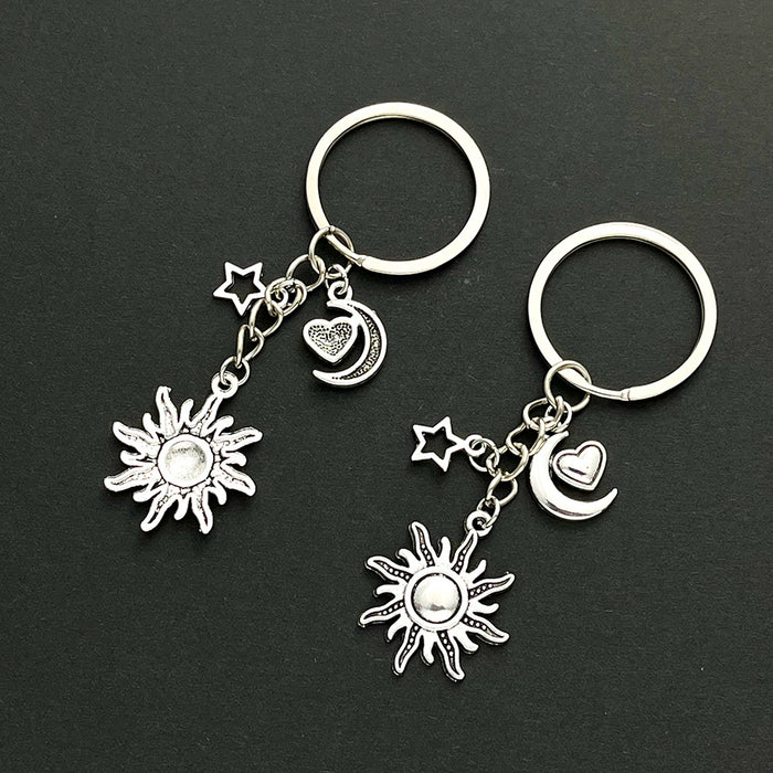 Wholesale Sun Moon Heart Star Zinc Alloy Keychain JDC-KC-LuNeng014