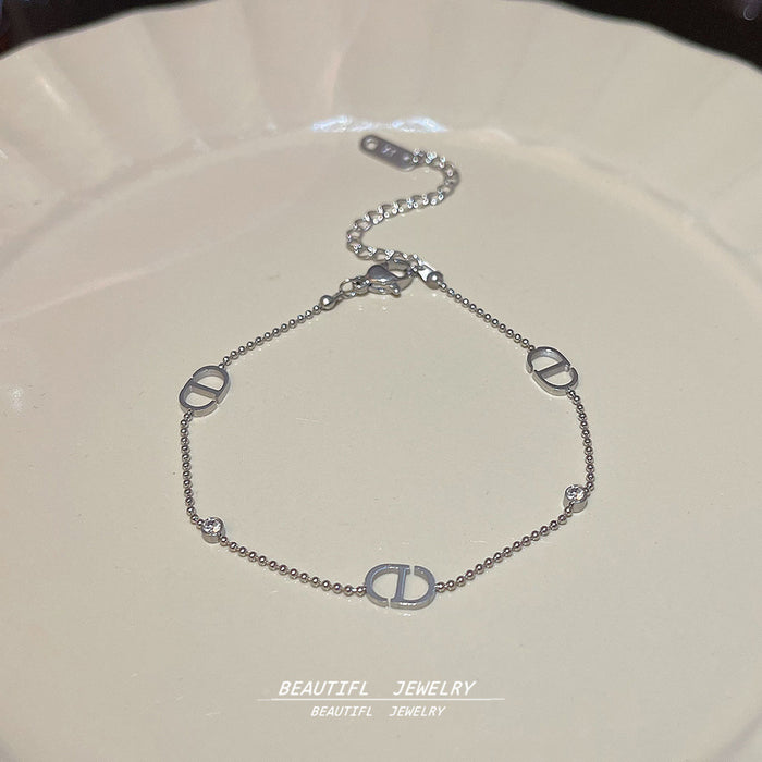 Wholesale stainless steel bracelet double-layer folded to wear