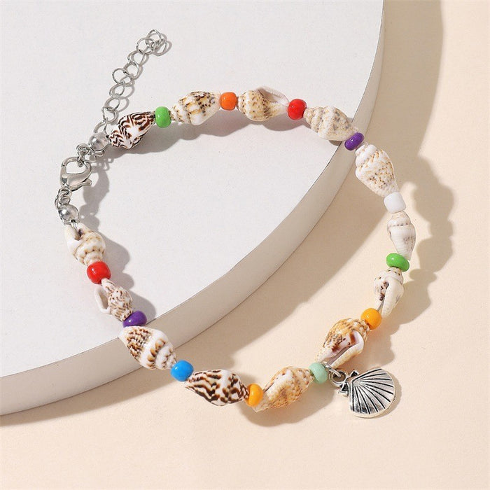 Wholesale New popular conch rice bead turquoise beach starfish pendant shell bracelet