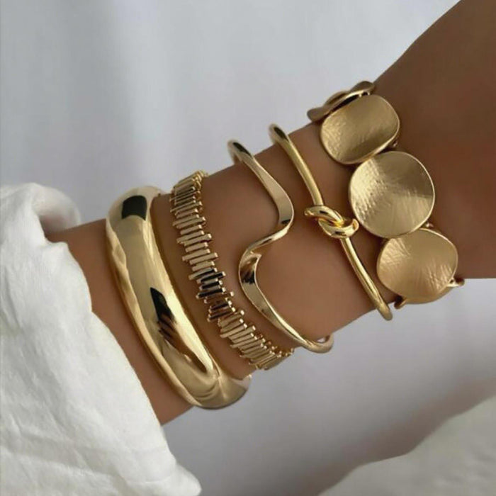 Wholesale Irregular striped leaf glossy bracelet