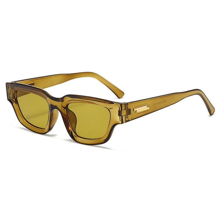 Wholesale New Transparent Small Box Sunglasses Trendy Personalized Sunglasses Retro Brown Sunglasses Wearing Sunglasses