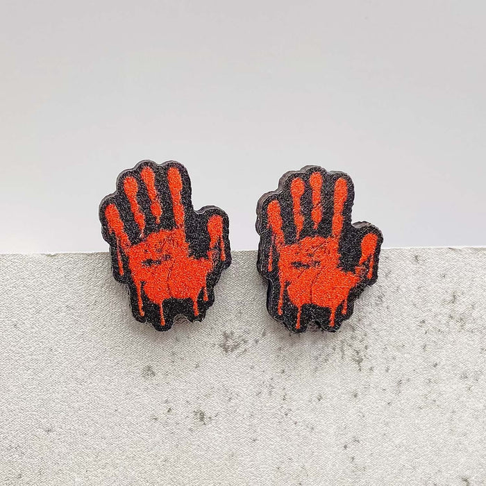 Wholesale  Earrings Horror Pumpkin Ghost Bat Wooden Earrings