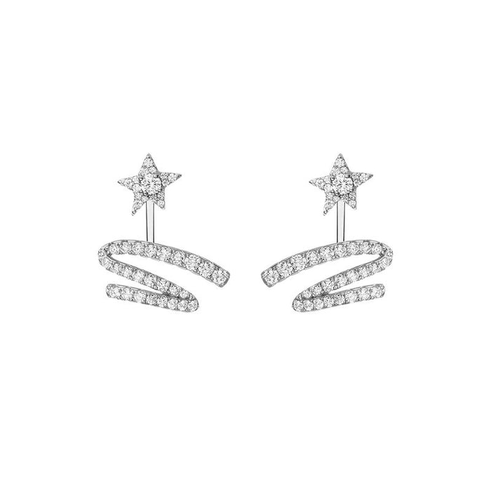 Wholesale Starlight Ribbon Earrings Earrings Accessories Light Luxury Accessories Women' s Birthday Gift Factory Direct Sale