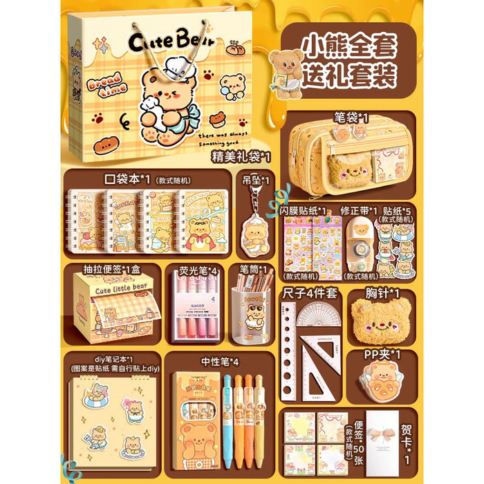 Wholesale Trendy Cute Pencil Case Large Capacity 9-Layer Flip with Butter Bear Design for Students stationery
