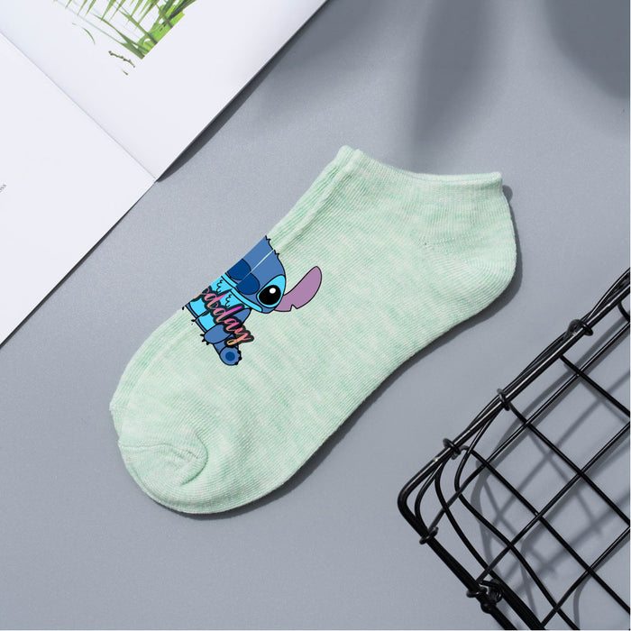 Wholesale Cartoon Simple Breathable Short Style Multi-color Cotton Crew Socks JDC-SK-WuDM001