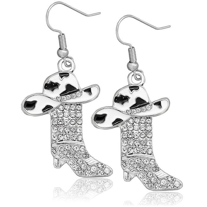 Wholesale Western boots earrings diamond pendant earrings