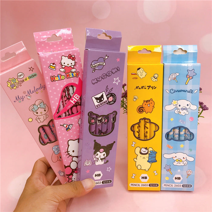 Wholesale Cartoon 12 Pieces Box Wooden Pencil JDC-PC-YaLL001