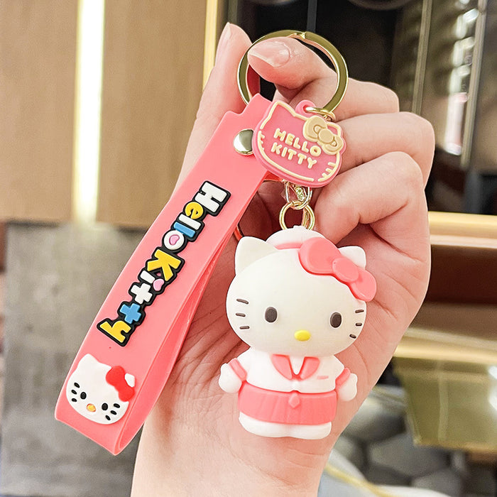 Wholesale Cartoon  silicone doll keychain car pendant  couple bag doll machine key pendant