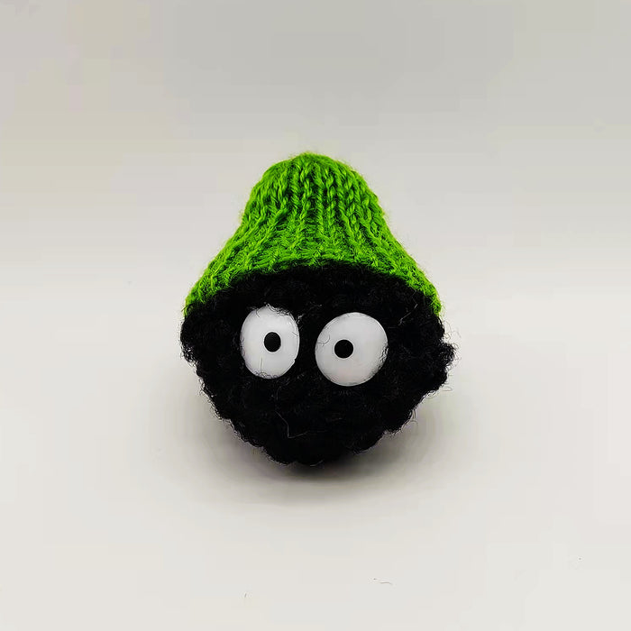 Wholesale Coal ball keychain plush pendant cartoon knitted DIY accessory