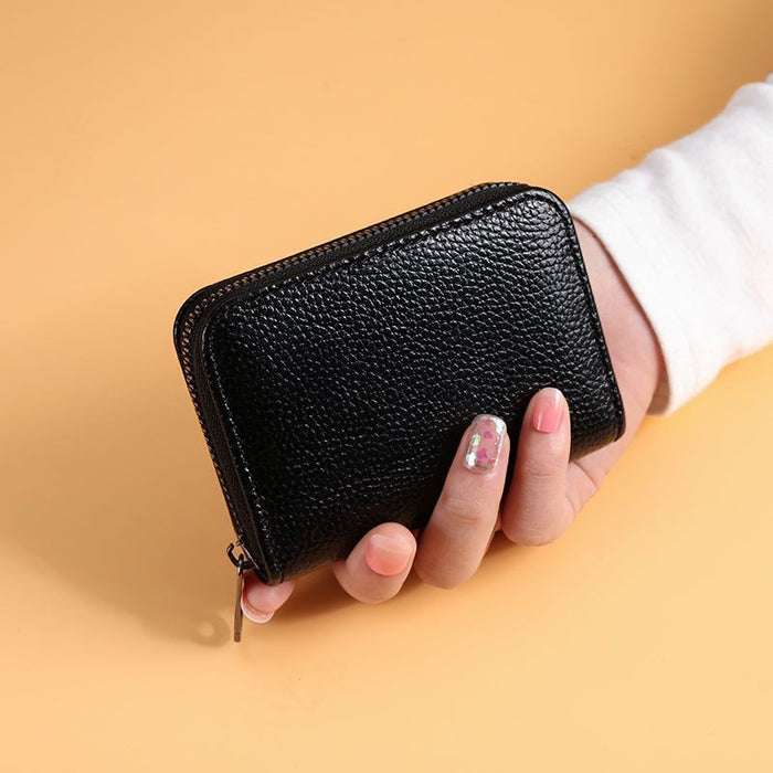 Wholesale Black PU Zip Card Case - Slim Multi-Slot Daily Matching Chic Fashion Accessory Gift for Women