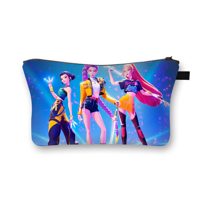 Wholesale Kpop Girls'  large capacity desktop storage cosmetic bag