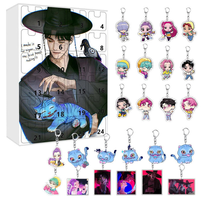 Wholesale KPOP Christmas Countdown Calendar Blind Box Backpack Keychain Acrylic Ornament Gift Box