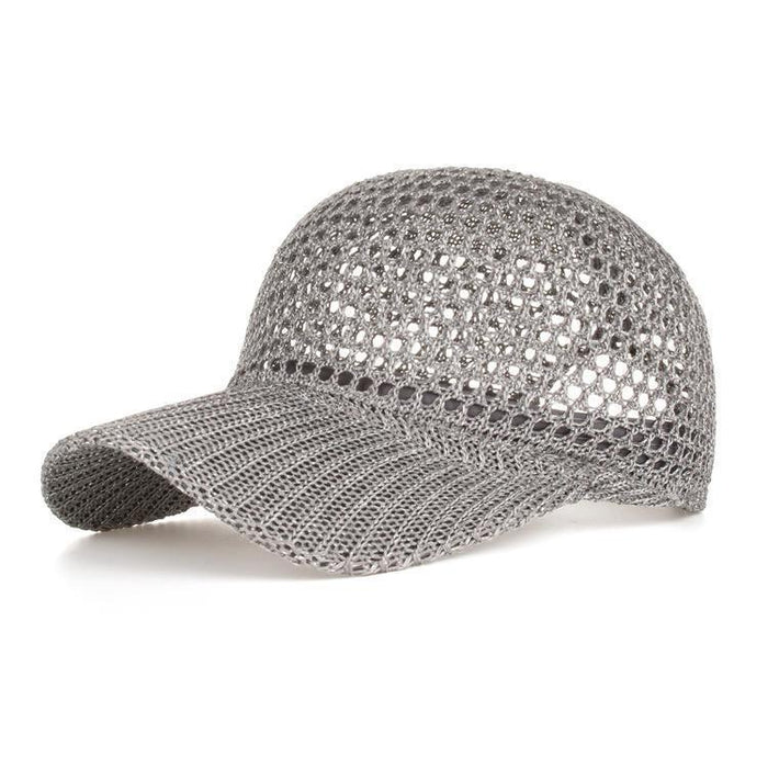 Wholesale solid color casual sun hat sunscreen cap hollow mesh cool hat summer women's hat baseball cap