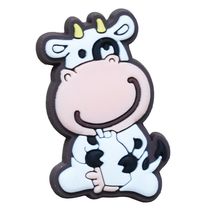 Wholesale 100 PCS PVC Cartoon Cow DIY Shoe Buckle JDC-SC-RYY003