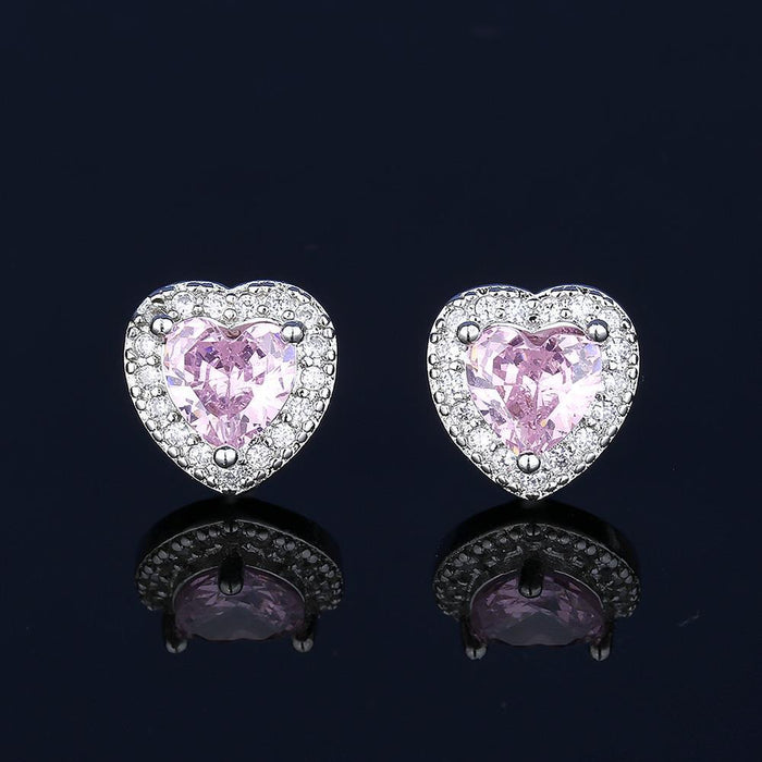 Wholesale Pink Crystal Zircon Necklace Set for Women