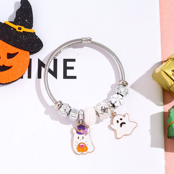 Wholesale  Witch Bat Pendant Stainless Steel Bracelet MOQ≥2